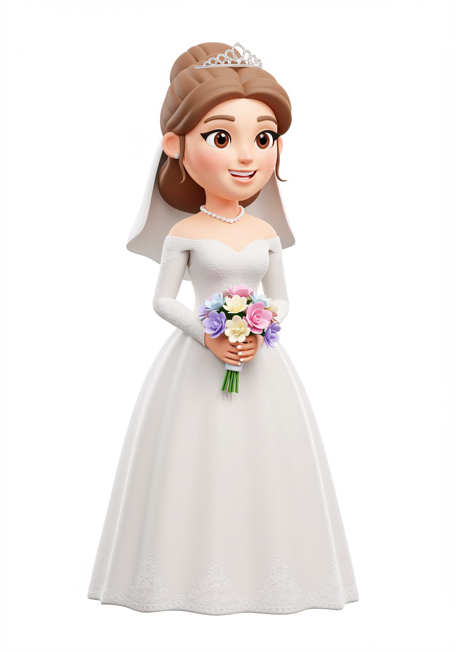 cartoon bride portrait