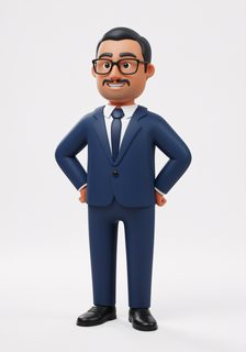 cartoon businessman standing