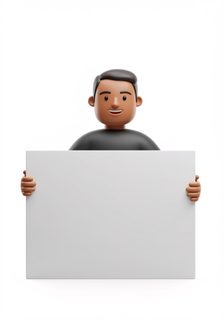 character with sign