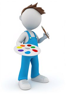 cartoon painter character