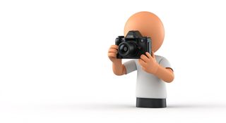 cartoon photographer mascot