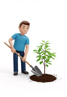 man planting tree