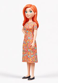redhead cartoon woman