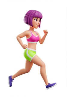 jogging woman cartoon