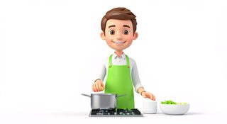 cartoon chef cooking