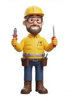 cartoon construction worker