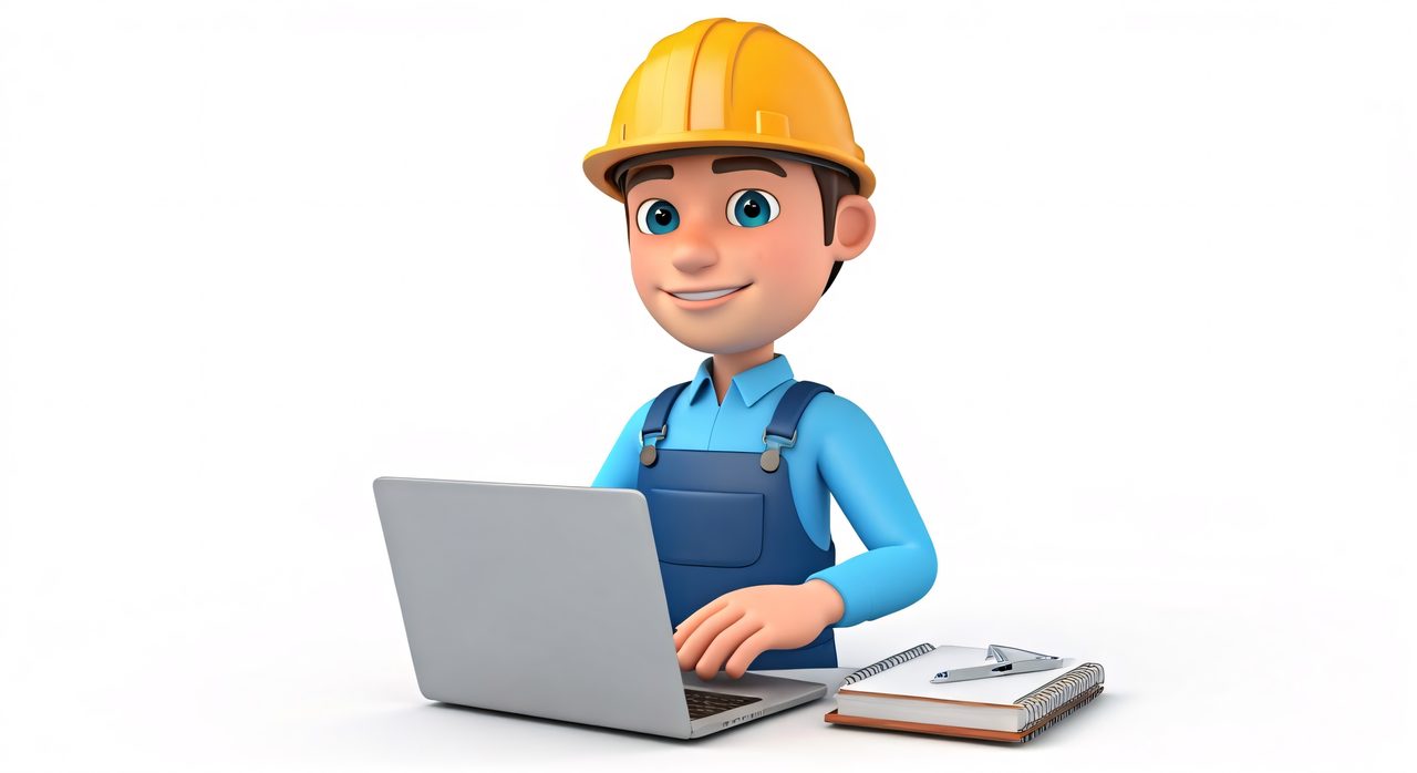 cartoon construction worker