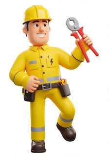 cartoon electrician character