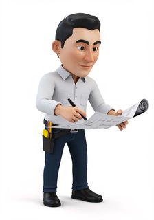 cartoon engineer architect