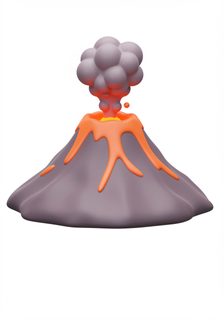 erupting 3d volcano