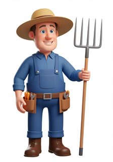 3d cartoon farmer