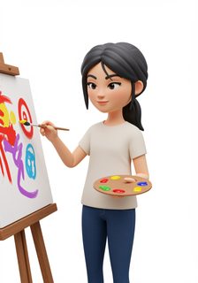 cartoon artist painting