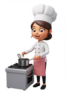 cartoon chef cooking