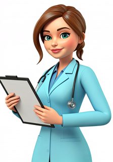 cartoon female doctor
