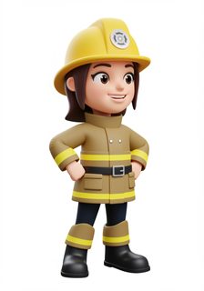 cartoon female firefighter