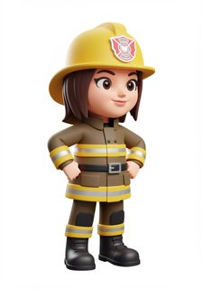cartoon female firefighter