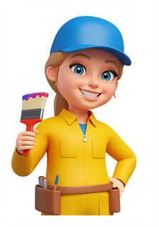 cartoon painter character