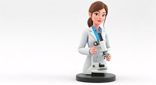 Female Scientist Microscope