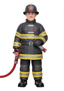 cartoon firefighter mascot
