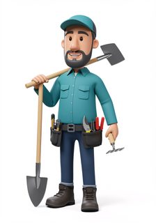 cartoon gardener character