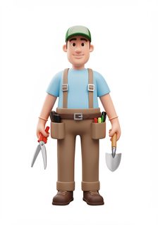 cartoon gardener character