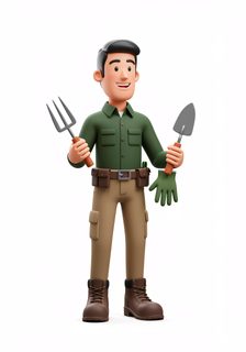 cartoon gardener