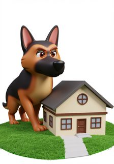 giant-dog-guarding-house