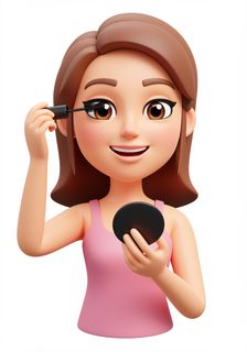 girl applying makeup