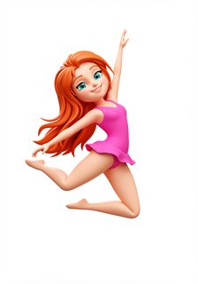 jumping cartoon girl