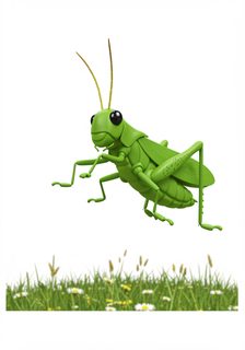 jumping 3d grasshopper