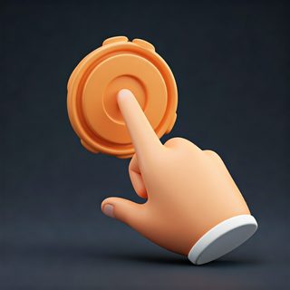 cartoon hand button