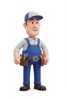 cartoon handyman character