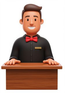 cartoon concierge host