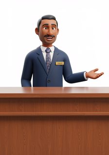 cartoon hotel receptionist