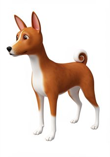 cartoon basenji dog