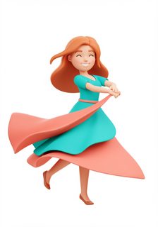 happy girl spinning