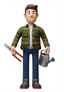 cartoon gardener character