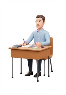 student sitting at desk