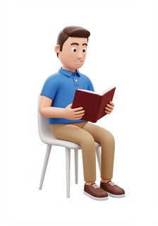 man reading book