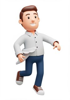 cartoon man running