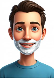 man with shaving cream