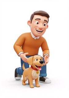 man and dog cartoon