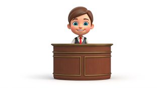 cartoon office clerk
