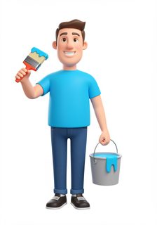 cartoon painter character