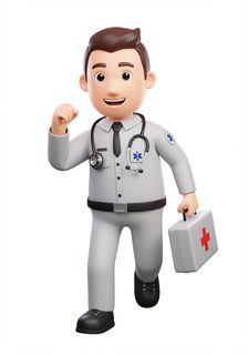 cartoon paramedic running
