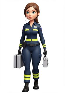 cartoon paramedic character