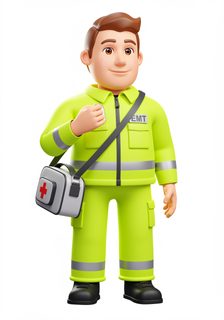 cartoon paramedic portrait