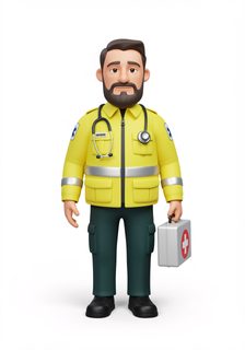 cartoon paramedic portrait