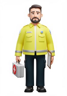 3d cartoon paramedic