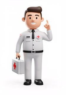 3d cartoon paramedic